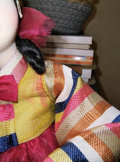 Vintage Korean Souvenir Doll with Known Provenance Silk Dres