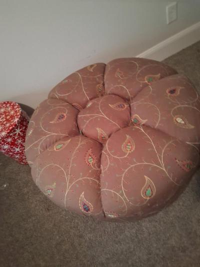 VeryVery  GENTLY USED Unique Mushroom Shaped Ottoman Stool - Thumbnail 2