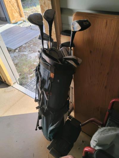 Golf clubs and bag