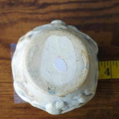 Beige Ceramic Round Planter Pot Pottery Made 21st Century De - Thumbnail 4