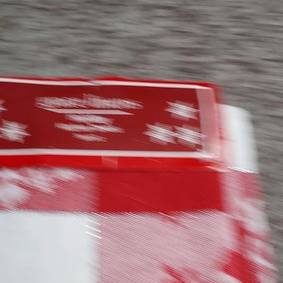 Grace Linens Holiday Kitchen Towel Set Red White Cotton Plai - Thumbnail 3