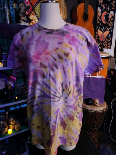 Lavender Moon Hand Dyed Spiral Tie Dye T Shirt One of a kind - Thumbnail 2