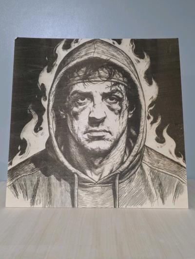 Famous Rocky laser engraving
