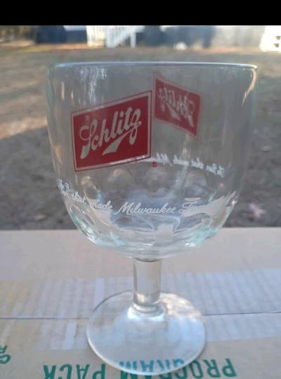 A Vintage Large Schlitz Beer Glass