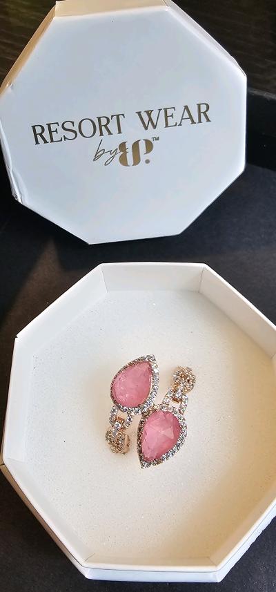Lab Created  Pink Topaz size 7 Resort Wear Ring - Thumbnail 5
