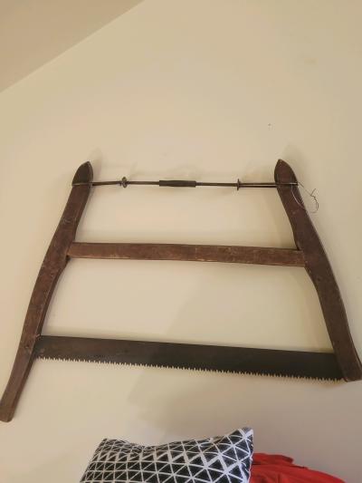 Antique twenty seven inch wood bow saw
