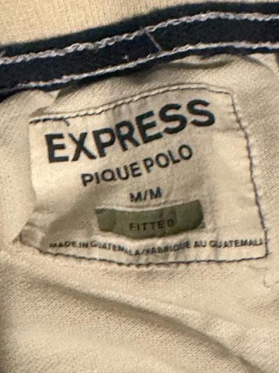 Express men pique polo shirt fitted medium - Thumbnail 2
