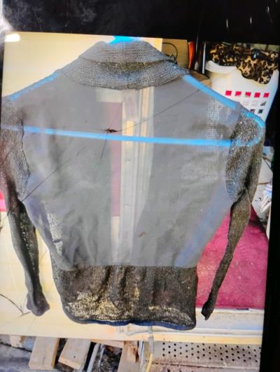A Sexy Womans Black See Through Quarter Length Sleeves Top - Thumbnail 2