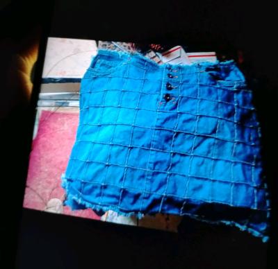 A Sexy Womans Denim Jean Skirt