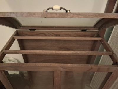 wood quilt rack with glass - Thumbnail 2