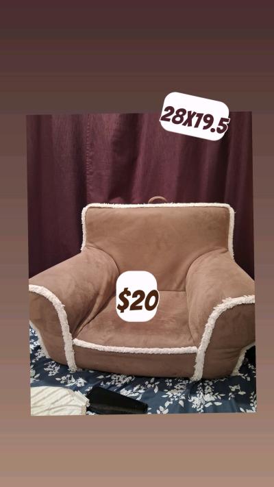 Brown Suede Pottery Barn Chair - Thumbnail 2