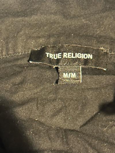 True Religion Shirt Mens Medium Black Western Short Sleeve S - Thumbnail 4