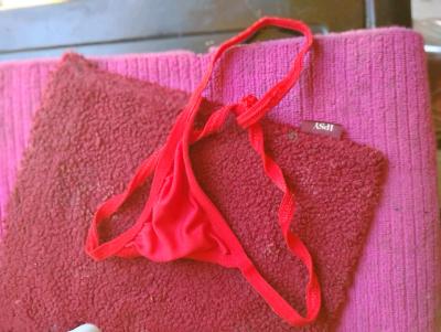 A Sexy Red Pair of Thong Panties