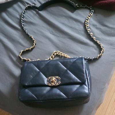 Chanel Crossbody Navy Blue Large Bag - Thumbnail 3