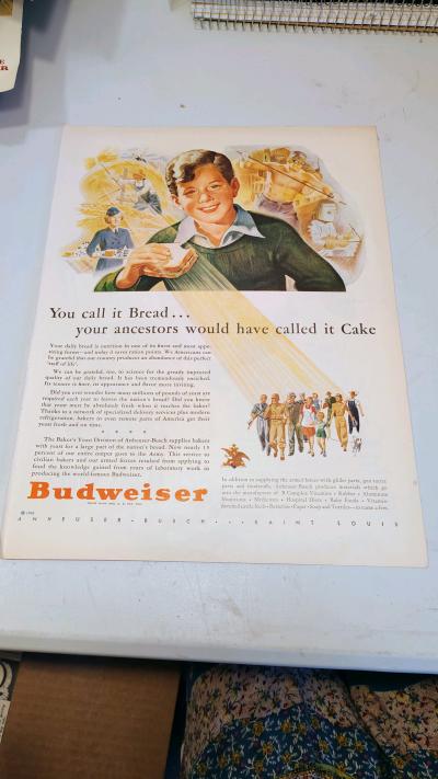 vintage original print ad Budweiser - Thumbnail 3