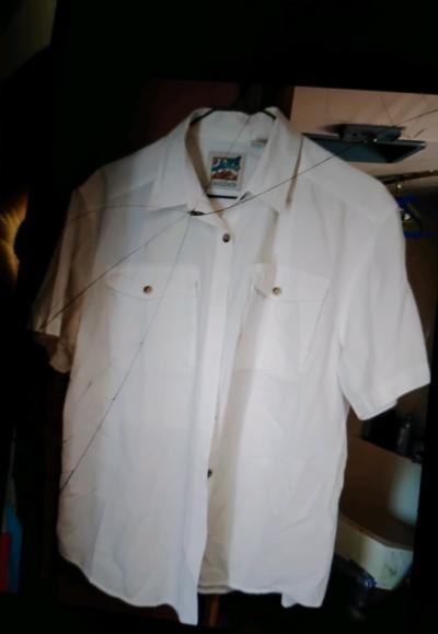 A Nice White Short Sleeve Button Down Top