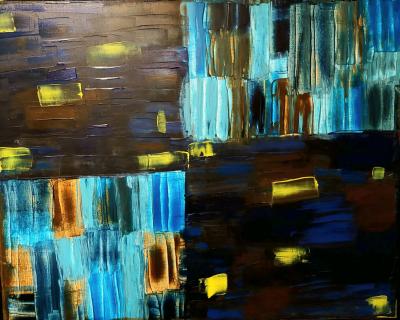 large abstract painting on canvas