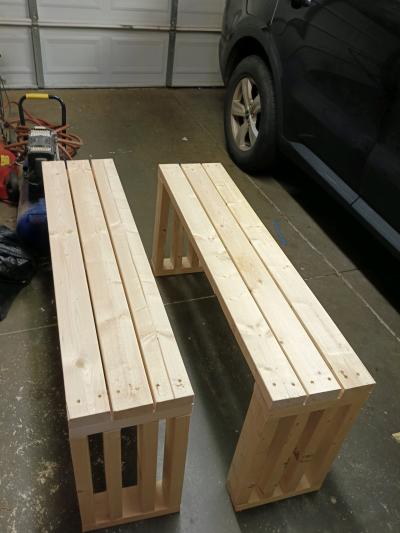 2 Big Benches solid wood - Thumbnail 2