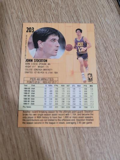1991 Fleer John Stockton Card - Thumbnail 2