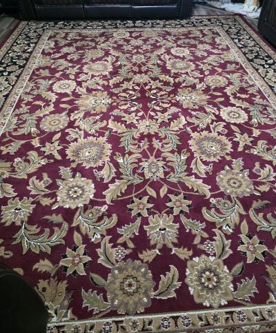 Rug Color RedBlch Kashan  Size 9f10 in   x13ft2in - Thumbnail 2