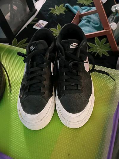 black and white Nikes