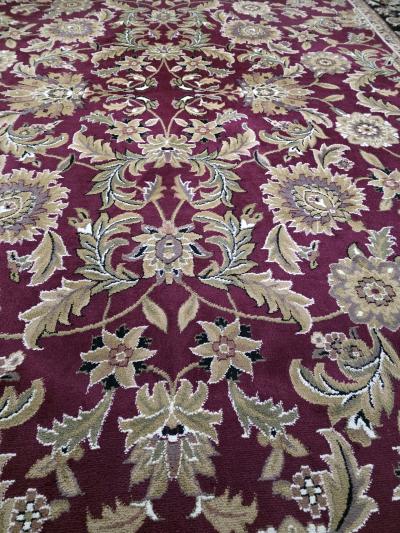 Rug Color RedBlch Kashan  Size 9f10 in   x13ft2in - Thumbnail 3