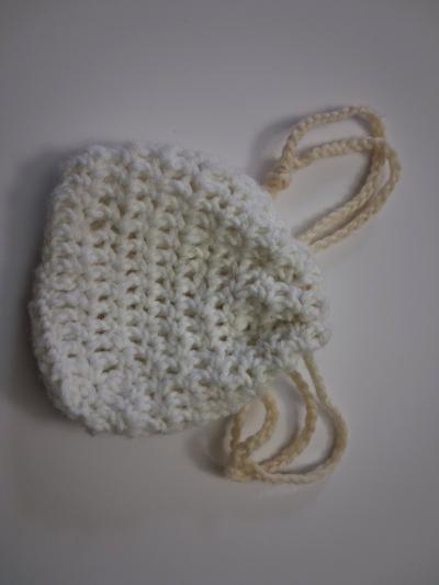 Cute white crochet pouch
