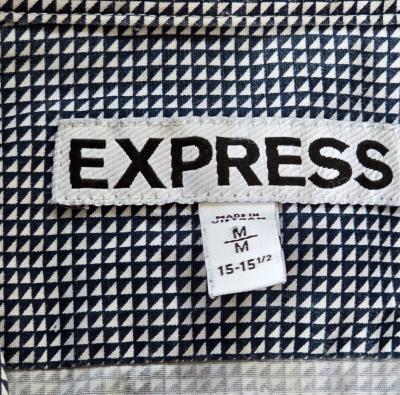 Express Shirt Mens Size Medium Black White Button Long Sleev - Thumbnail 3