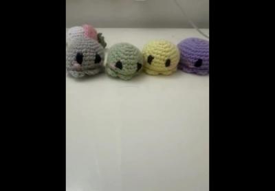 crocheted octopus plush toy it can also be a keychain option
