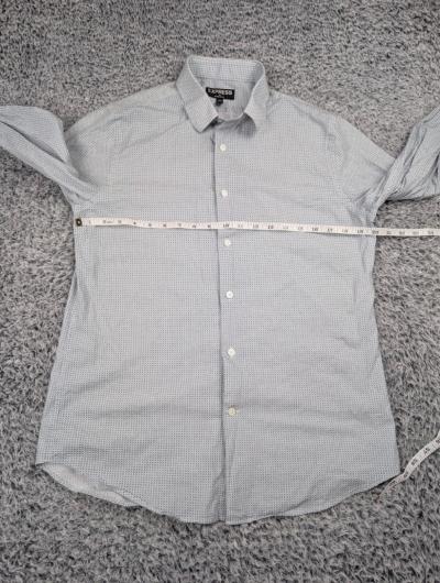 Express Shirt Men Medium Blue Modern Geometric Print Preppy - Thumbnail 3