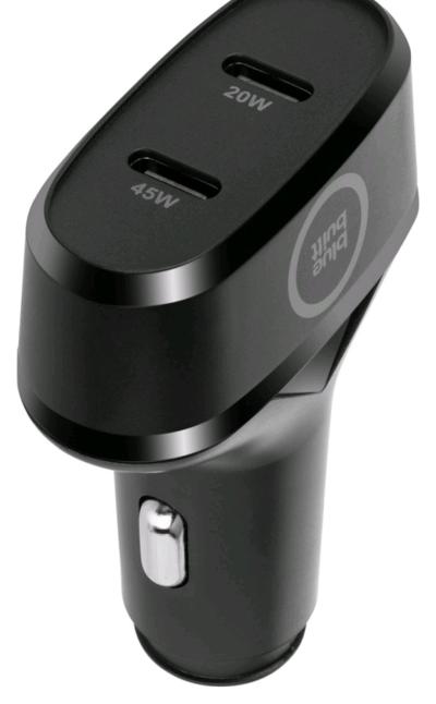 BlueBuilt Power Delivery Car Charger with 2USBC Ports 45W Bl - Thumbnail 3