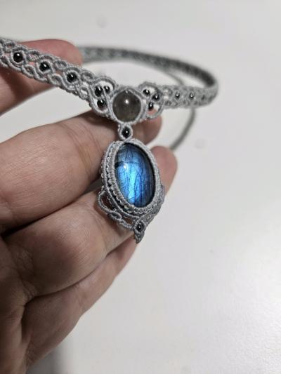 Handmade Labradorite Choker Necklace - Thumbnail 2
