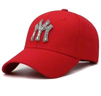 Stylish red fashion cap with shiny rhinestone design - Thumbnail 6