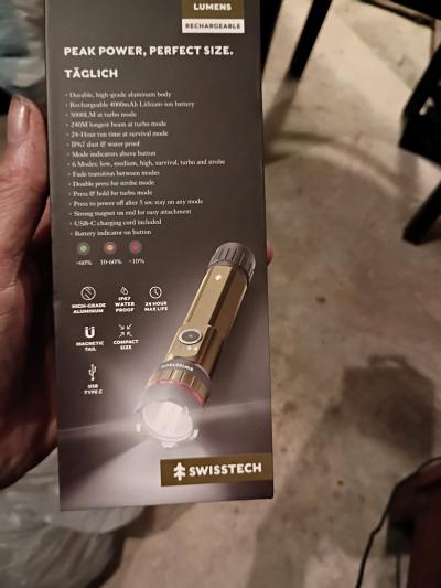 swiss tech rechargeable flash light - Thumbnail 3