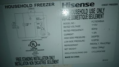 HISENSE 10 CUBIC FT DEEP FREEZER - Thumbnail 2