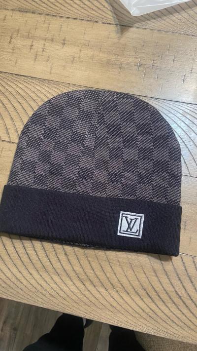Dark grey Lv designer beanie - Thumbnail 5