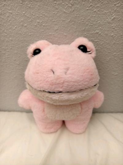Cute pink frog plush - Thumbnail 2