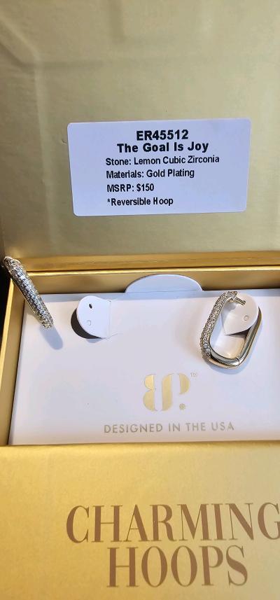 Lemon Cubic Zirconia Reversible Hoops