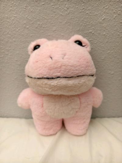 Cute pink frog plush