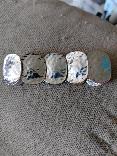 Casual Boho statement piece with a hammered texture on oval