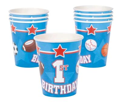 9 oz All Star 1st Birthday Ball Sports Disposable Paper Cups