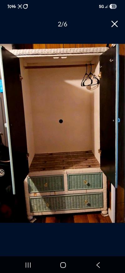 Wicker freestanding wardrobe closet - Thumbnail 2