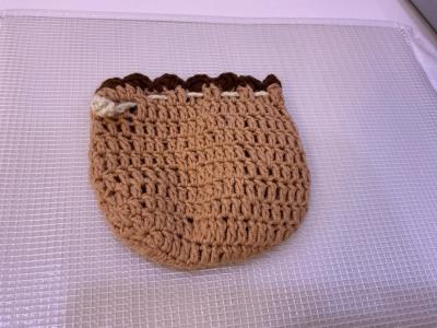 crocheted handmade strawberry pouch - Thumbnail 2
