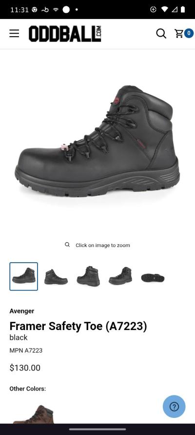Black Work Boots sZ 8 and half - Thumbnail 8
