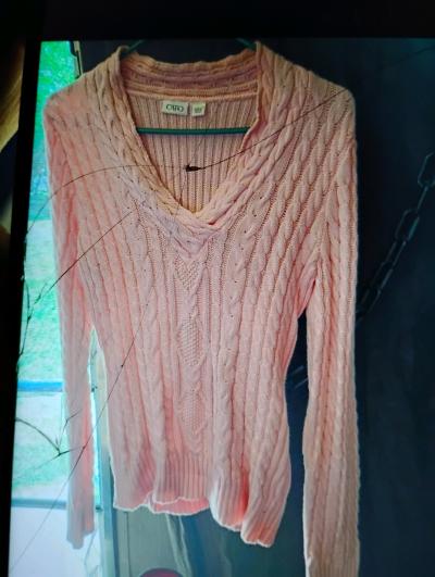 A New Sexy Womans Light Pink Long Sleeve Sweater