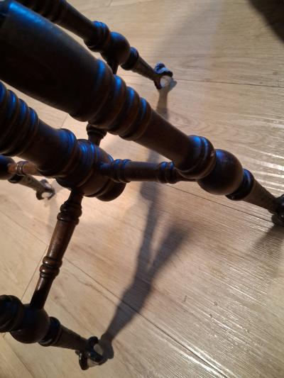 H HOLTZMAN ANTIQUE WOODEN CLAW FOOT PIANO STOOL - Thumbnail 6