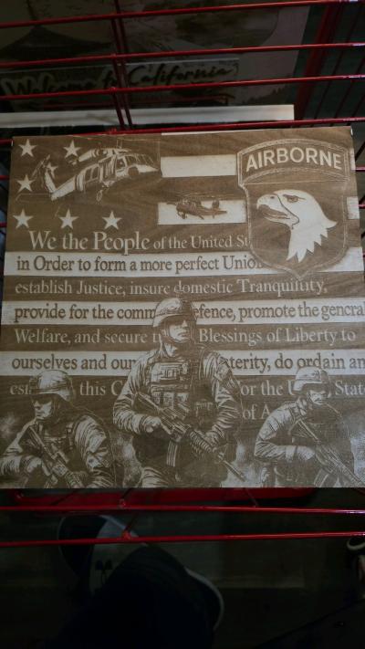 Mighty Military laser engraving