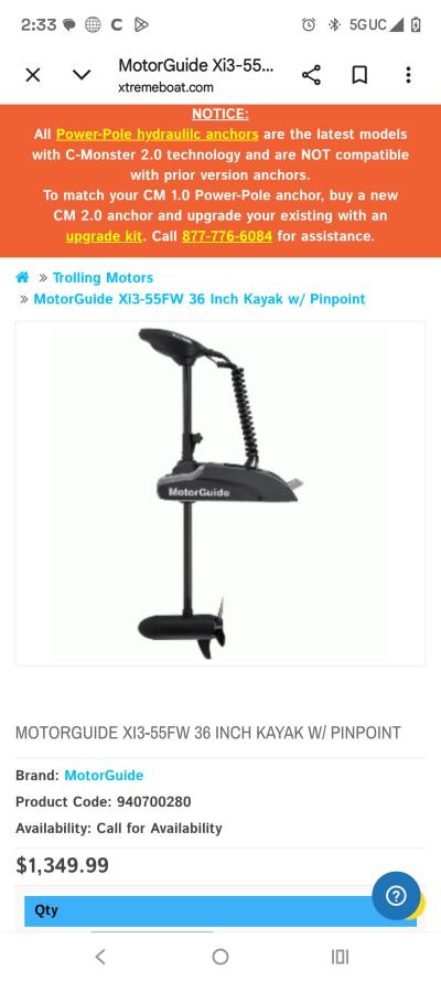 128x ascend kayak with a motor guide xi3 with upgraded GPS - Thumbnail 9