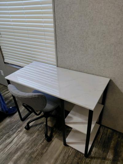 computer desk with chair still fairly new - Thumbnail 2