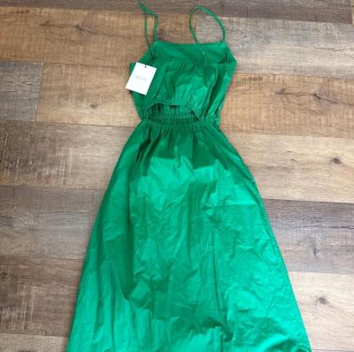 Emerald green dress with pockets - Thumbnail 2